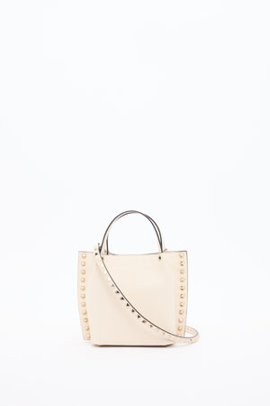 BORSA SHOPPING PICCOLA ROCKSTUD IN VITELLO GRANATO 