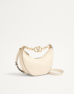 Hobo Piccola Vlogo Moon Bag In Vitello Granato Con Catena