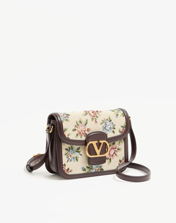 Borsa A Spalla Piccola Valentino Garavani 9To5 In Tessuto Jacquard Papier Floral