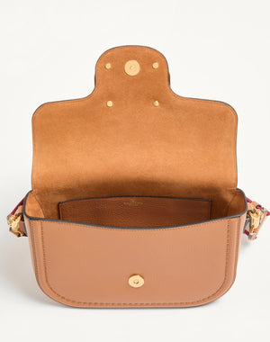 Borsa A Spalla Valentino Garavani Alltime In Vitello Granato Con Tracolla In Nastro Ricamo Cherryfic