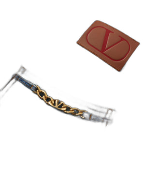 Pantalone In Medium Blue Denim Vlogo Chain 