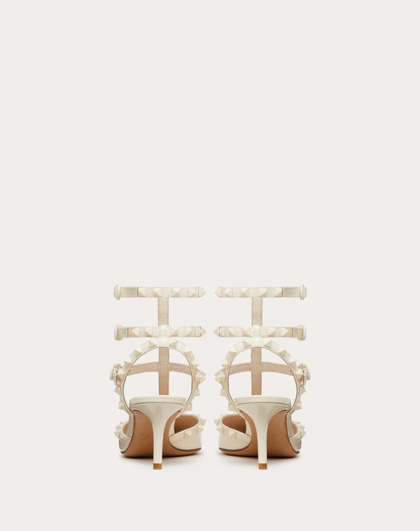 Décolleté Rockstud In Vernice Con Cinturini E Borchie In Tono 65Mm