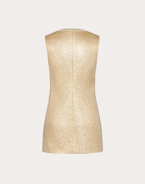 Abito Ricamato In Crispy Gold 