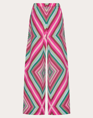 Pantaloni In Crepe De Chine Valentino Rhombus 75 