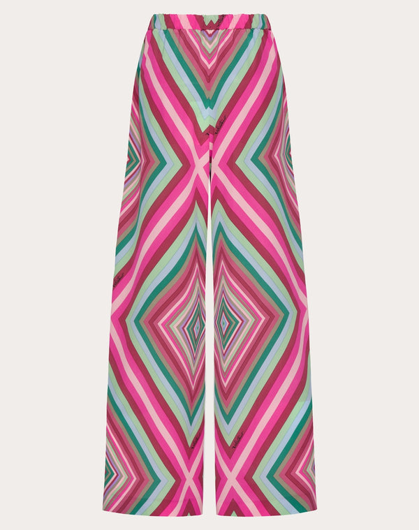 Pantaloni In Crepe De Chine Valentino Rhombus 75 