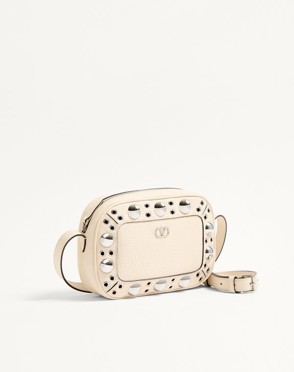 Borsa A Tracolla Valentino Garavani Nellcôte In Vitello Granato
