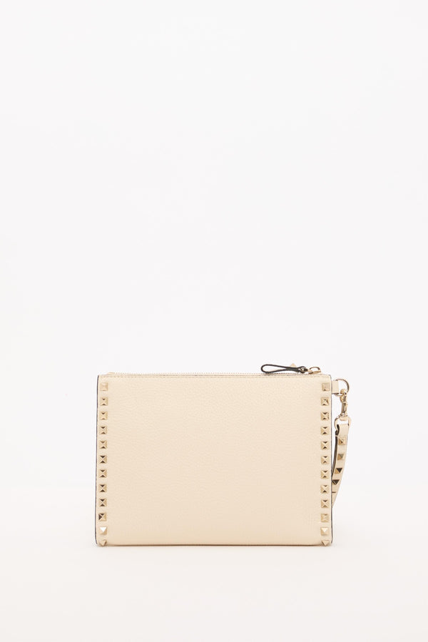 POUCH ROCKSTUD IN VITELLO GRANATO