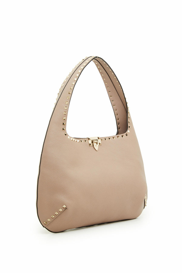 Borsa Hobo Piccola Rockstud In Vitello Granato