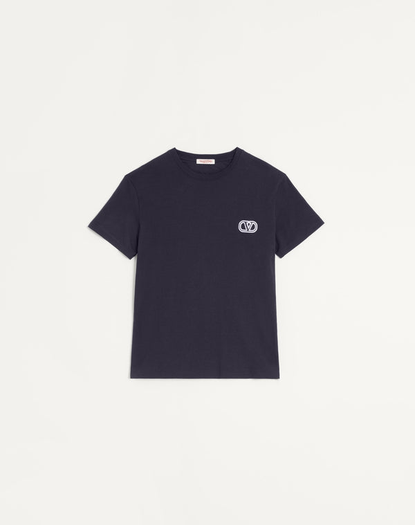 T-Shirt In Cotone Con Patch Vlogo Signature