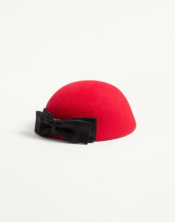 Cappello Vlogo Signature In Tessuto Lapin E Fiocco In Raso