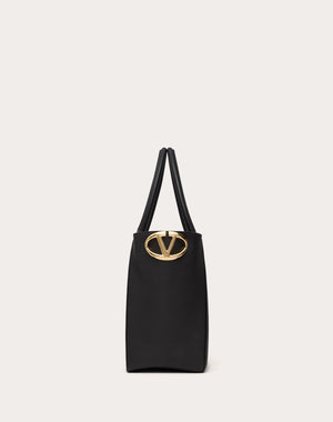 Borsa Shopping Vlogo Side In Vitello Nappato