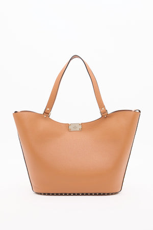 BORSA SHOPPING ROCKSTUD IN VITELLO GRANATO