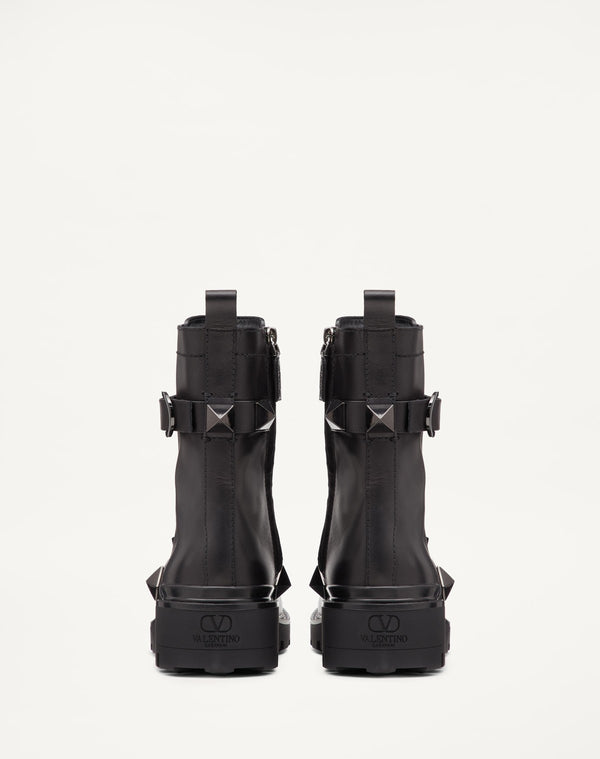 Combat Boot Roman Stud In Vitello E Borchie In Tono 40Mm