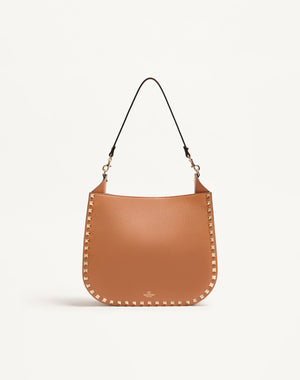 Borsa Hobo Valentino Garavani Rockstud In Vitello Granato 