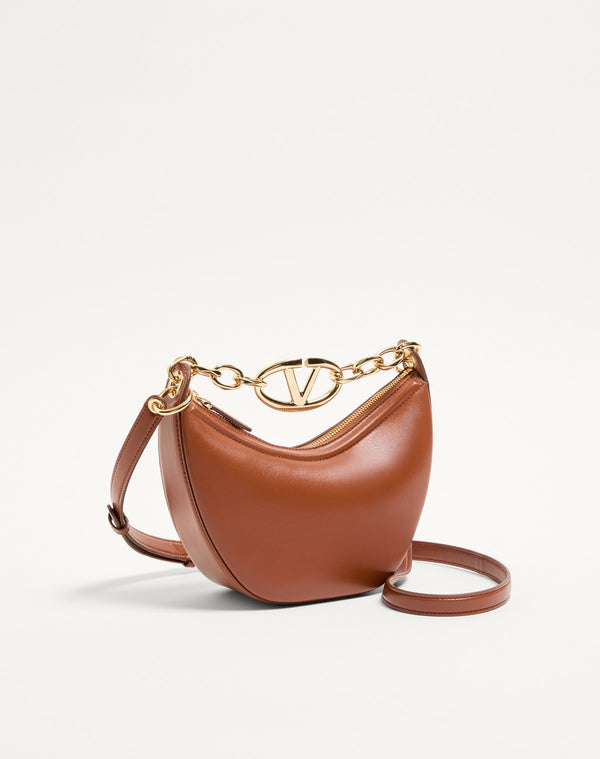 Mini Hobo Vlogo Moon Bag  In Nappa Con Catena
