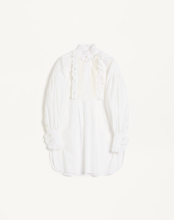 Abito Corto In Cotone E Lino 