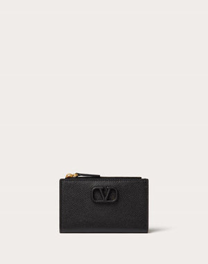 Portacarte Vlogo Signature In Vitello Granato Con Zip
