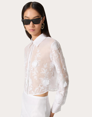 Camicia In Camellia Organdis 