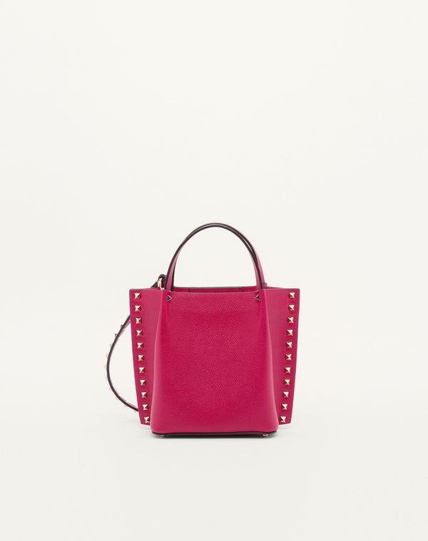 BORSA SHOPPING PICCOLA ROCKSTUD IN VITELLO GRANATO 