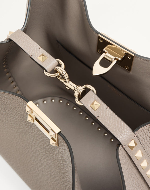 BORSA SHOPPING ROCKSTUD IN VITELLO GRANATO