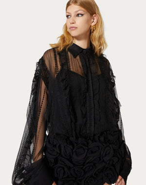 Camicia  In Organza Ricamata
