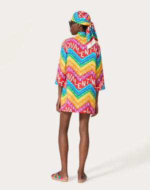 Abito Corto In Popeline Valentino Chevron 24 