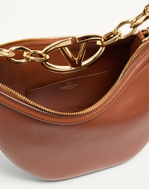Mini Hobo Vlogo Moon Bag  In Nappa Con Catena