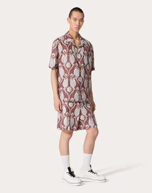 Camicia Da Bowling In Lino Con Stampa Metamorphos Tulips