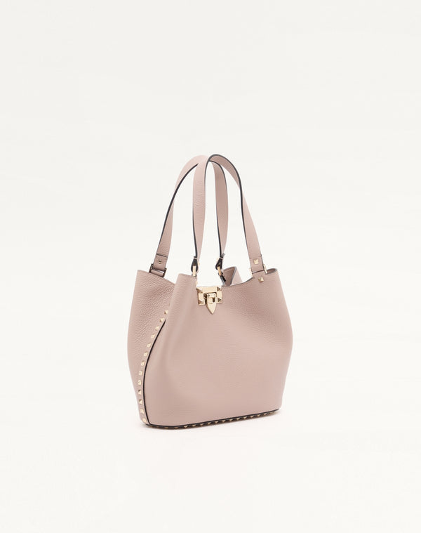 BORSA SHOPPING PICCOLA ROCKSTUD IN VITELLO GRANATO
