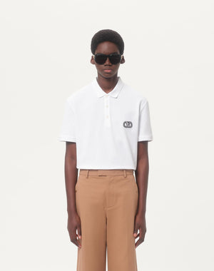 Polo In Piquet Di Cotone Con Patch Vlogo Signature