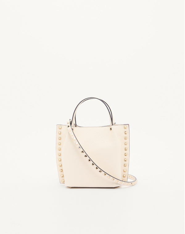 BORSA SHOPPING PICCOLA ROCKSTUD IN VITELLO GRANATO 