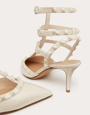 Décolleté Rockstud In Vernice Con Cinturini E Borchie In Tono 65Mm