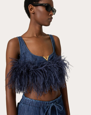 Top In Chambray Denim 