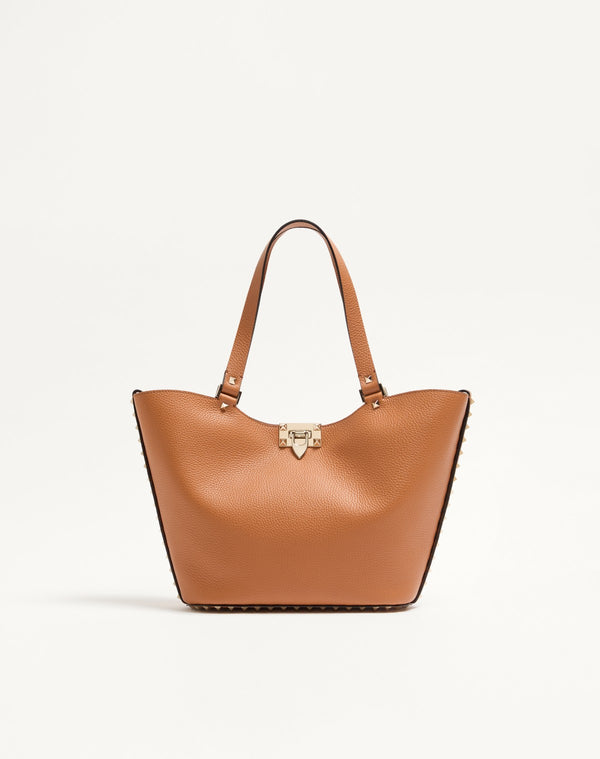 BORSA SHOPPING PICCOLA ROCKSTUD IN VITELLO GRANATO