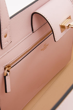 BORSA GRANDE ROCKSTUD FIERCE IN VITELLO GRANATO 