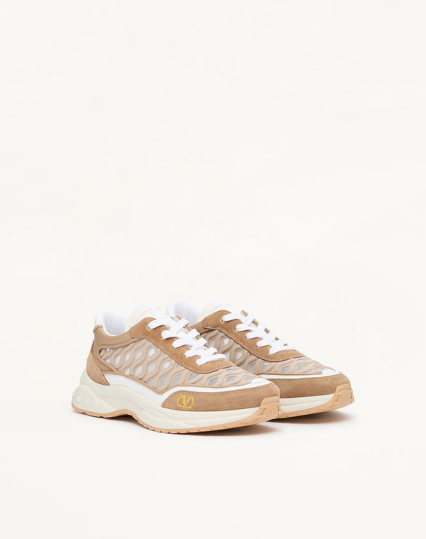 SNEAKER READY GO RUNNER IN TESSUTO E PELLE