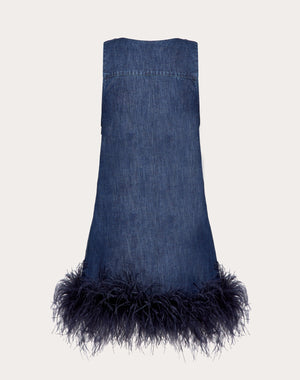 Abito Corto In Chambray Denim 