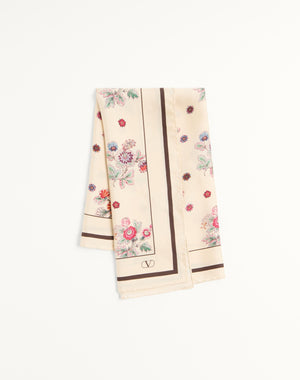 Foulard Papier Floral In Seta