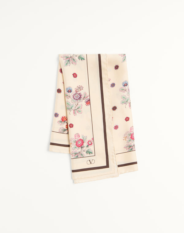 Foulard Papier Floral In Seta