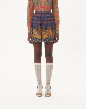 Gonna In Lino Paisley Medaglioni Voyage Imaginaire 