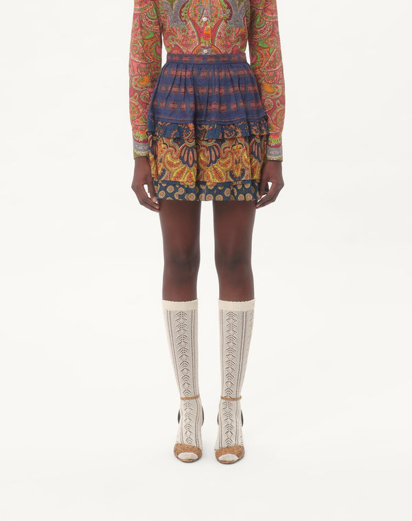 Gonna In Lino Paisley Medaglioni Voyage Imaginaire 