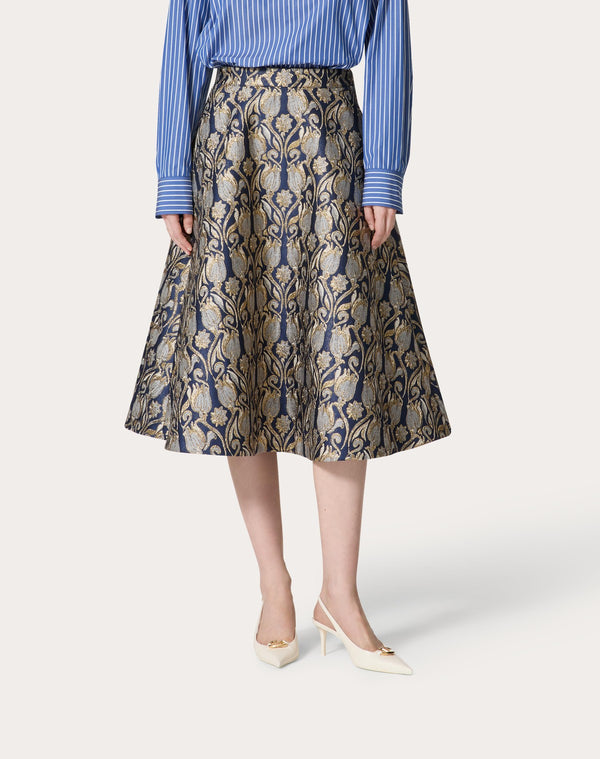 Gonna Midi In Broccato Metamorphos Tulips 