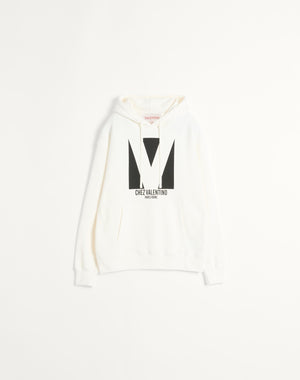 Felpa In Cotone Con Cappuccio E Stampa Chez Valentino