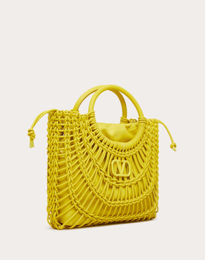 Borsa Shopping Valentino Garavani Allknots In Pelle Intrecciata 