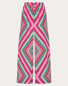 Pantaloni In Crepe De Chine Valentino Rhombus 75 