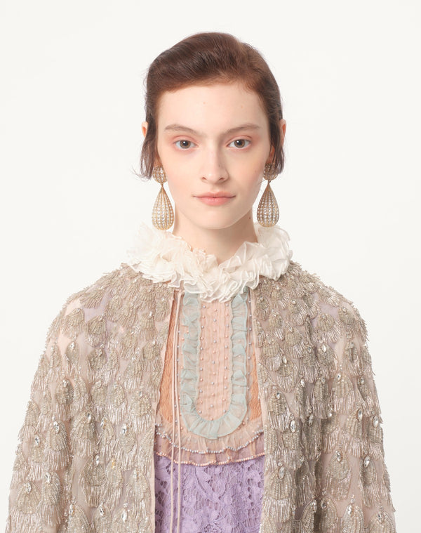 Abito Corto In Heavy Lace Ricamato