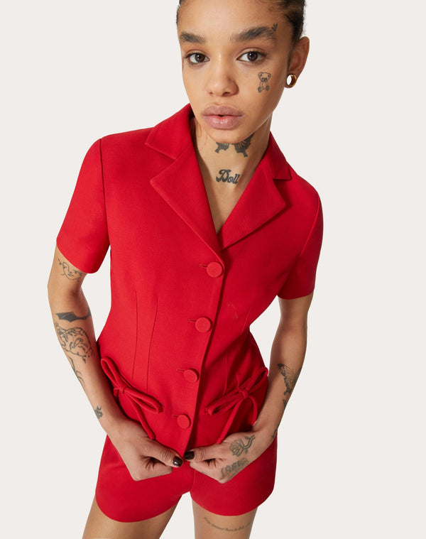 Giacca In Crepe Couture 