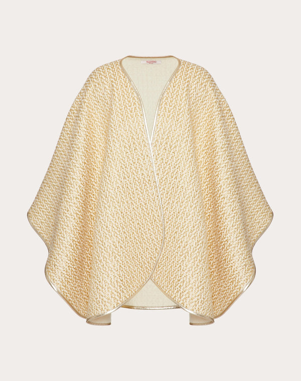 Poncho Optical Valentino In Misto Lana E Lurex