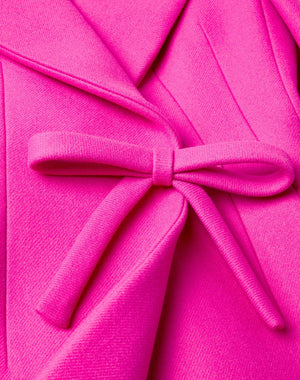 Cappotto Lungo In Diagonal Double Wool Con Dettaglio Fiocco