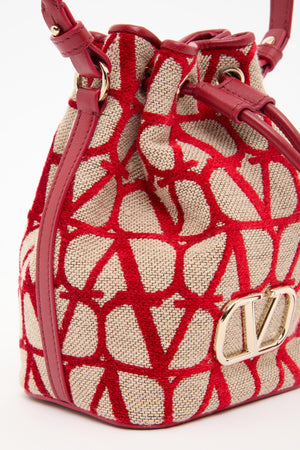 Mini Borsa A Secchiello Vlogo Signature In Toile Iconographe